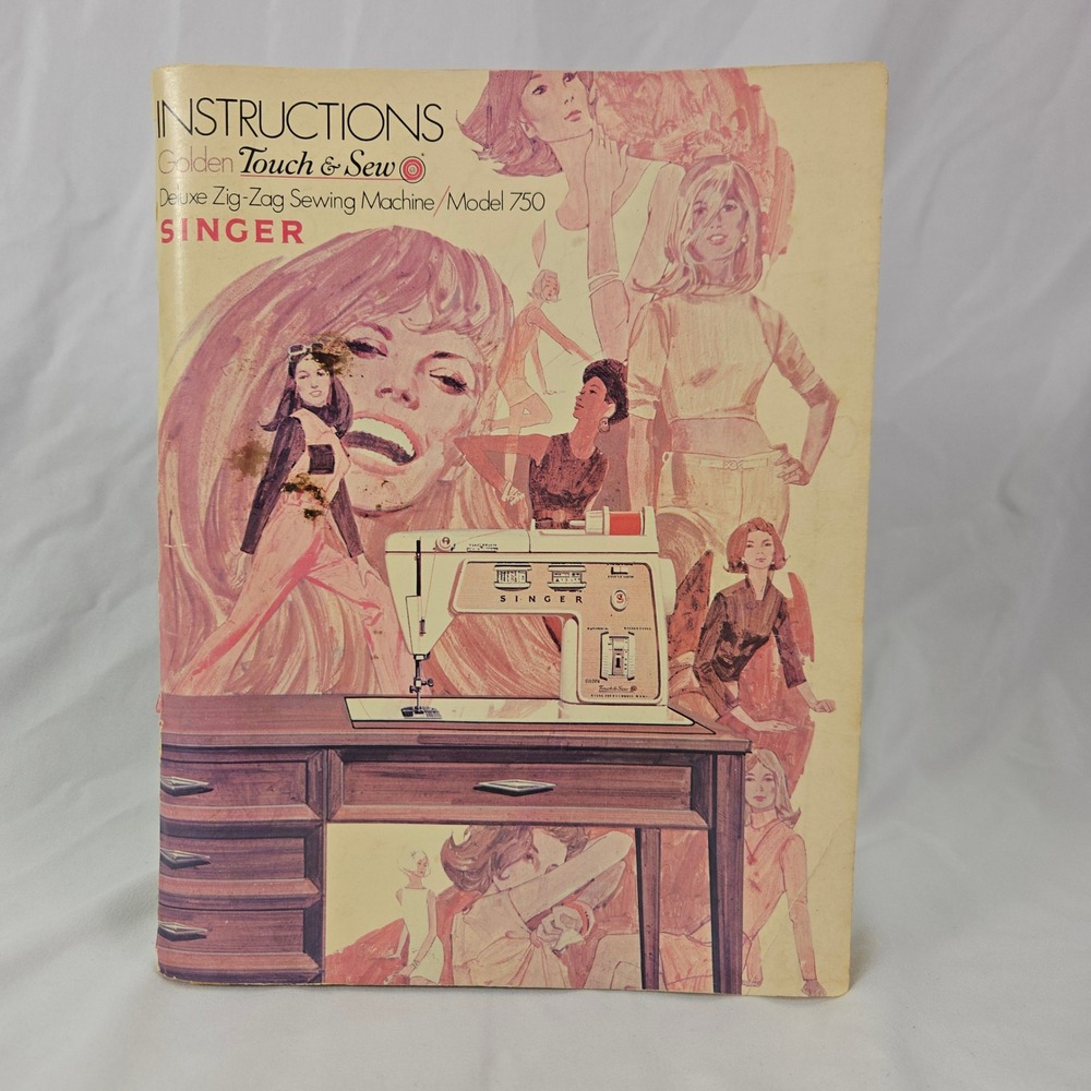 Vintage Singer Golden Touch & Sew 750 Sewing Machine‎ Instruction Manual Book